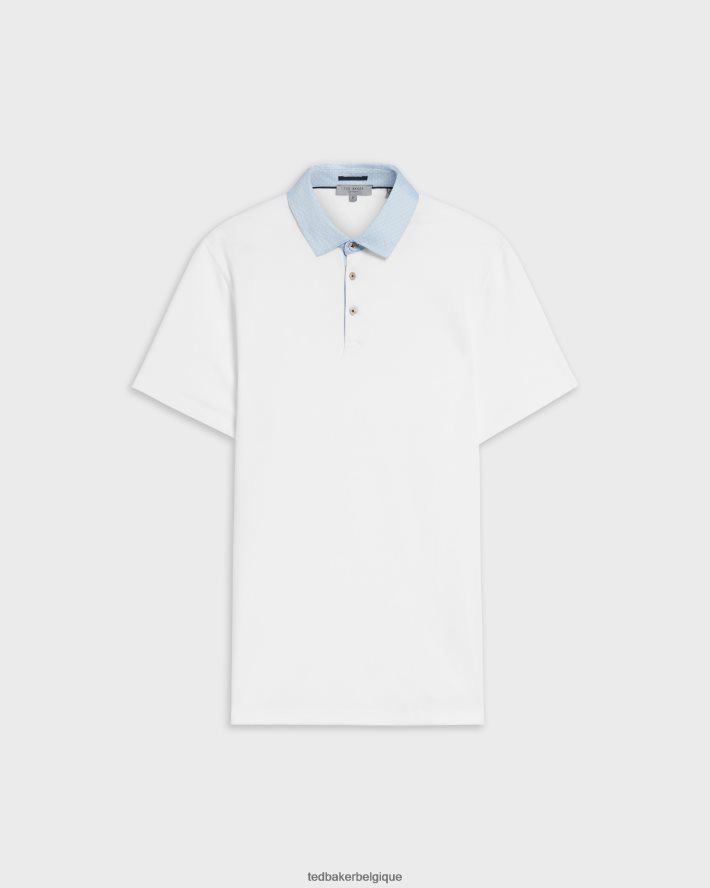 être Ted Baker Hommes polo à col tissé frend ss blanc FR8J421643 vêtements
