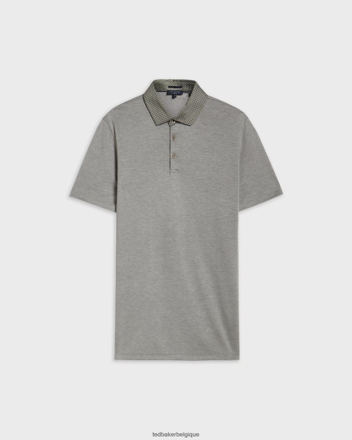 être Ted Baker Hommes polo à col tissé frend ss kaki FR8J421659 vêtements