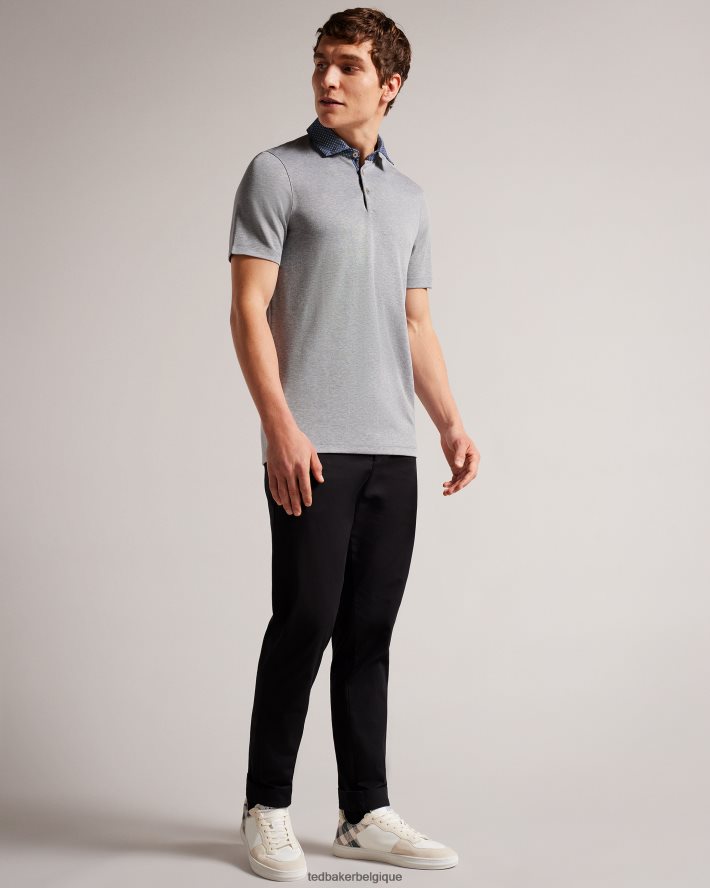 être Ted Baker Hommes polo à col tissé frend ss marine FR8J421657 vêtements