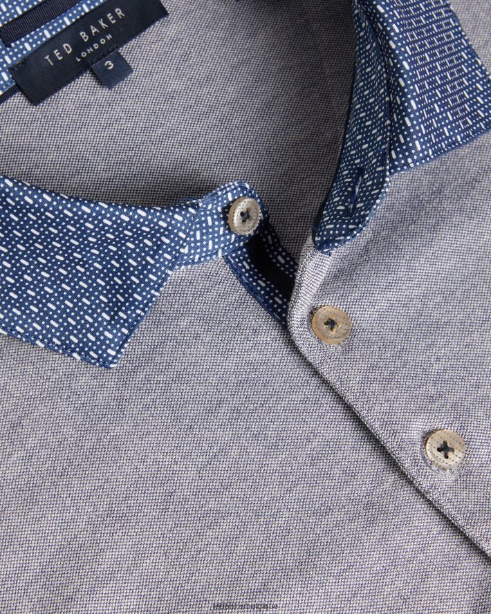 être Ted Baker Hommes polo à col tissé frend ss marine FR8J421657 vêtements