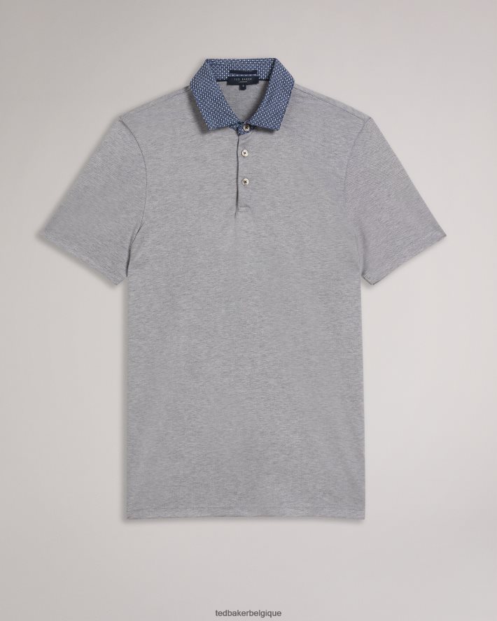 être Ted Baker Hommes polo à col tissé frend ss marine FR8J421657 vêtements