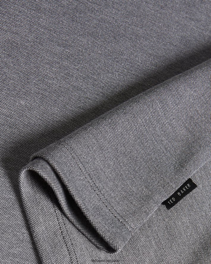 être Ted Baker Hommes polo à col tissé frend ss noir FR8J421628 vêtements