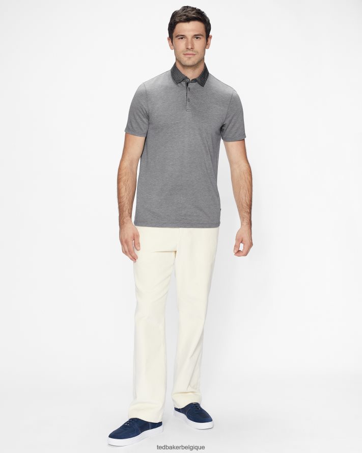 être Ted Baker Hommes polo à col tissé frend ss noir FR8J421628 vêtements