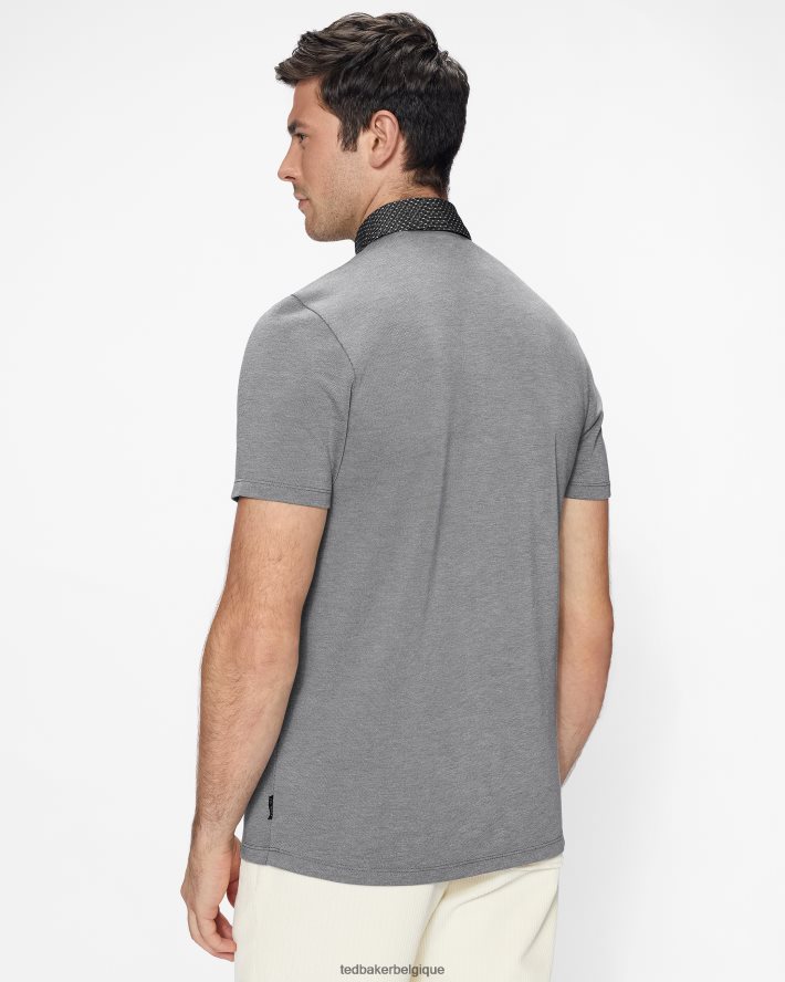 être Ted Baker Hommes polo à col tissé frend ss noir FR8J421628 vêtements