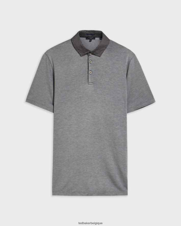 être Ted Baker Hommes polo à col tissé frend ss noir FR8J421628 vêtements