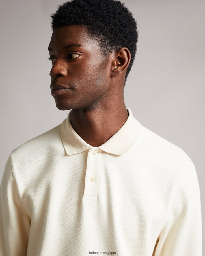 être Ted Baker Hommes polo en jersey sergé baddow naturel FR8J421714 vêtements