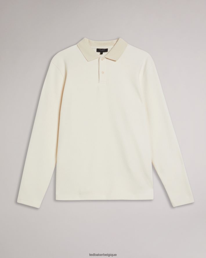 être Ted Baker Hommes polo en jersey sergé baddow naturel FR8J421714 vêtements
