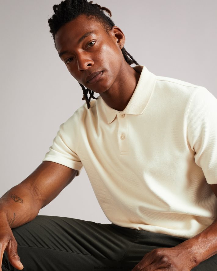être Ted Baker Hommes polo en sergé épais kelty ss naturel FR8J421706 vêtements