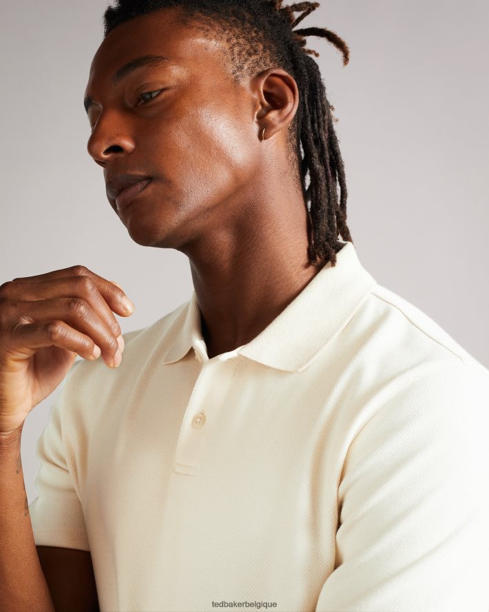 être Ted Baker Hommes polo en sergé épais kelty ss naturel FR8J421706 vêtements