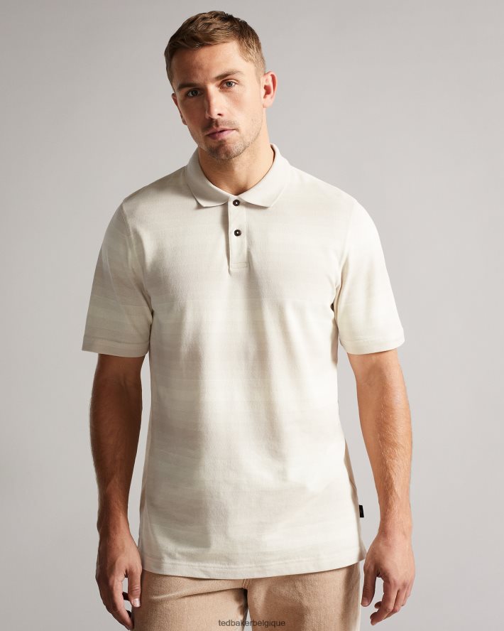 être Ted Baker Hommes polo rayé omeath gris clair FR8J421669 vêtements