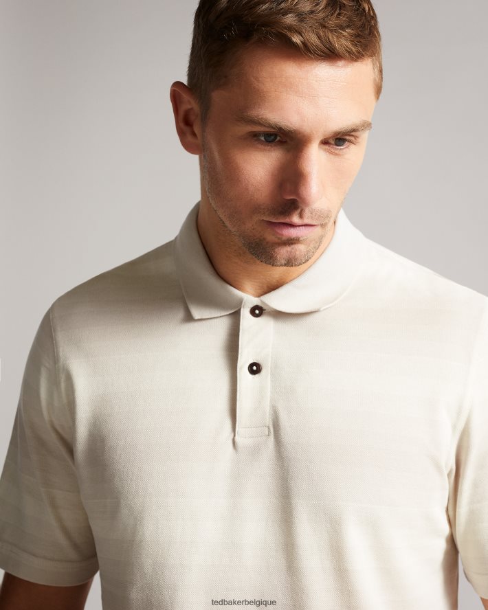 être Ted Baker Hommes polo rayé omeath gris clair FR8J421669 vêtements