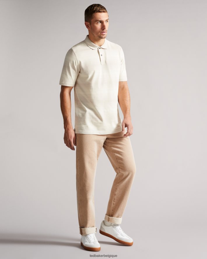 être Ted Baker Hommes polo rayé omeath gris clair FR8J421669 vêtements