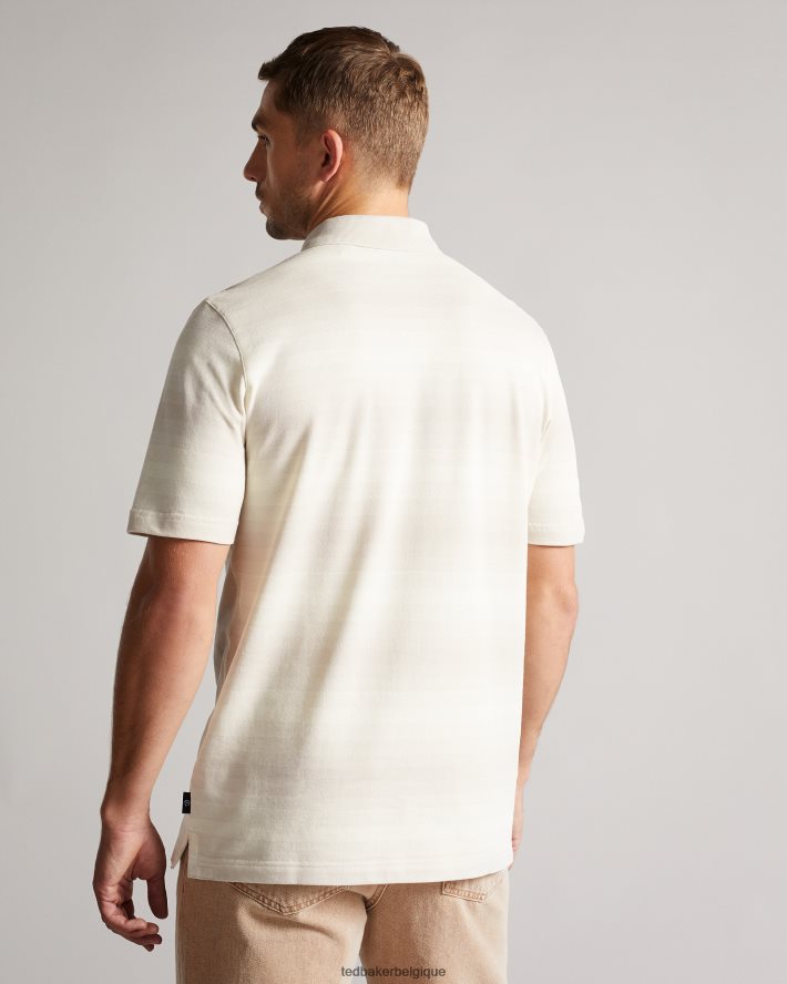 être Ted Baker Hommes polo rayé omeath gris clair FR8J421669 vêtements