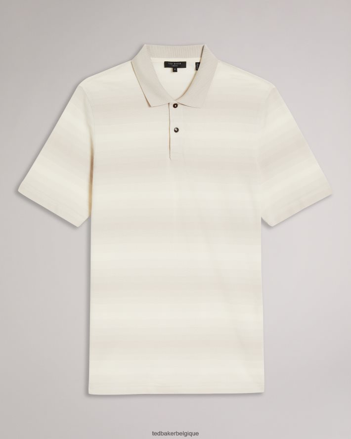 être Ted Baker Hommes polo rayé omeath gris clair FR8J421669 vêtements