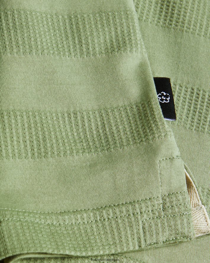 être Ted Baker Hommes polo à rayures texturées irby ss vert pâle FR8J421691 vêtements