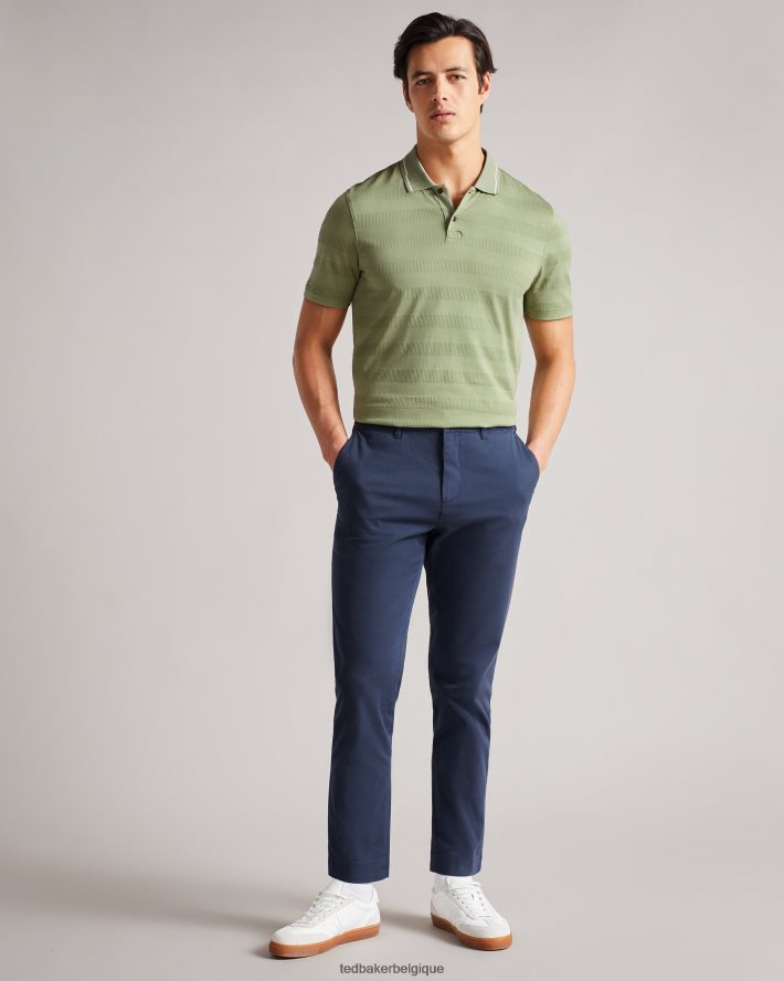 être Ted Baker Hommes polo à rayures texturées irby ss vert pâle FR8J421691 vêtements