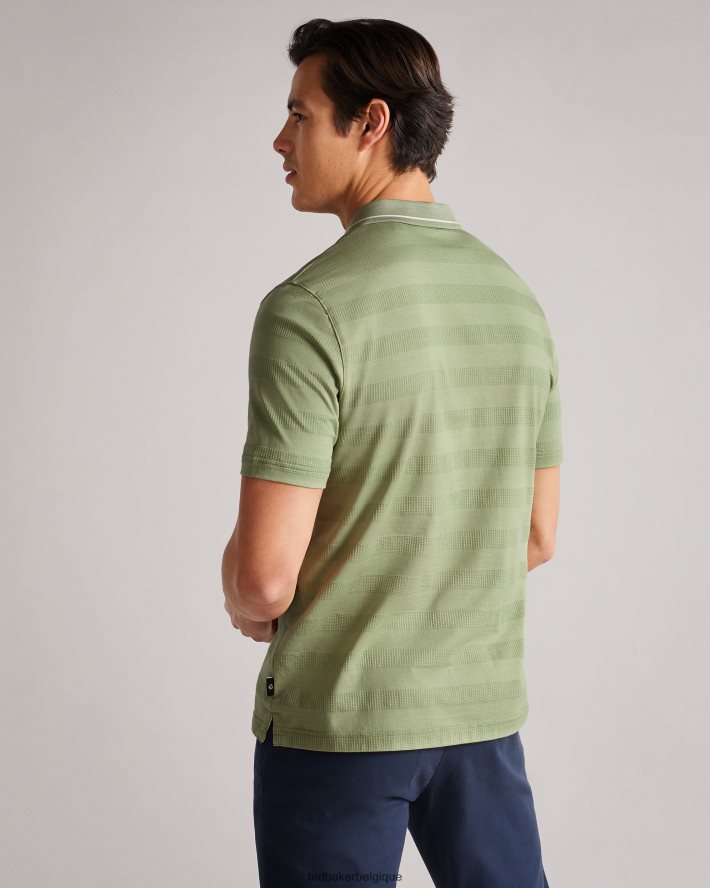 être Ted Baker Hommes polo à rayures texturées irby ss vert pâle FR8J421691 vêtements