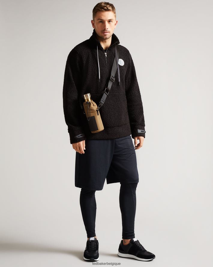 être Ted Baker Hommes pull à demi-zip en jersey texturé Redmond noir FR8J421690 vêtements