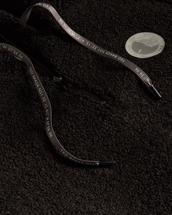 être Ted Baker Hommes pull à demi-zip en jersey texturé Redmond noir FR8J421690 vêtements