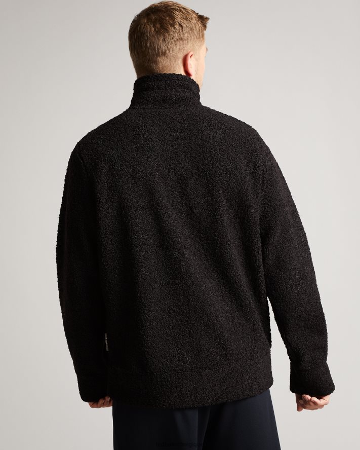 être Ted Baker Hommes pull à demi-zip en jersey texturé Redmond noir FR8J421690 vêtements