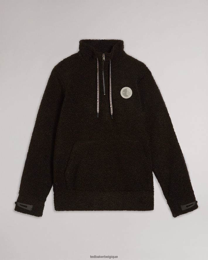 être Ted Baker Hommes pull à demi-zip en jersey texturé Redmond noir FR8J421690 vêtements