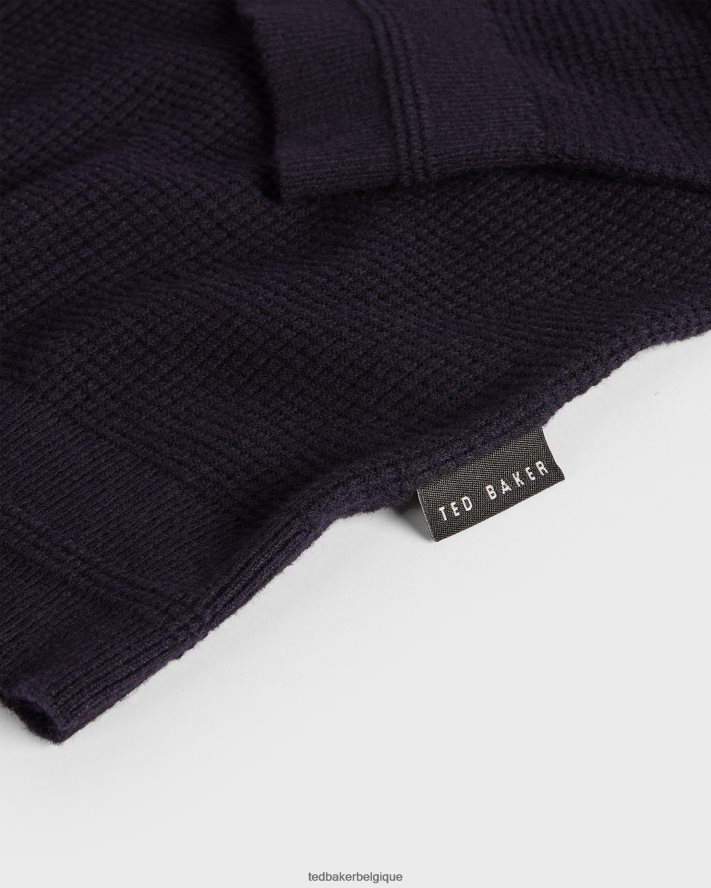 être Ted Baker Hommes staylay - pull texturé à col rond marine FR8J421709 vêtements