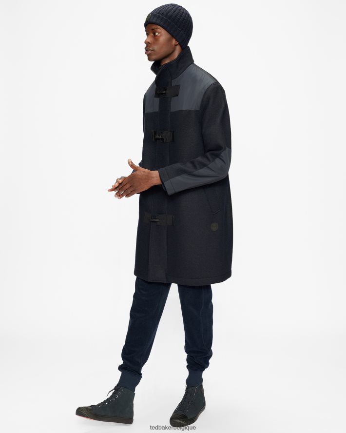 être Ted Baker Hommes duffle-coat à empiècements marine FR8J421727 vêtements