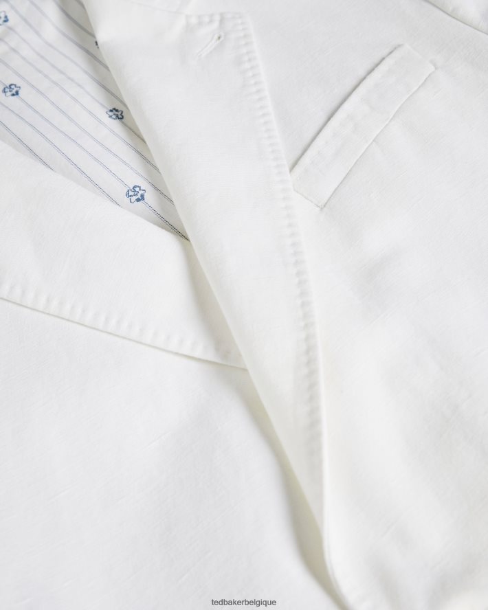 être Ted Baker Hommes blazer croisé ithon en ottoman blanc FR8J421398 vêtements