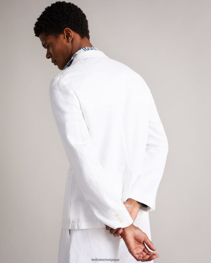 être Ted Baker Hommes blazer croisé ithon en ottoman blanc FR8J421398 vêtements