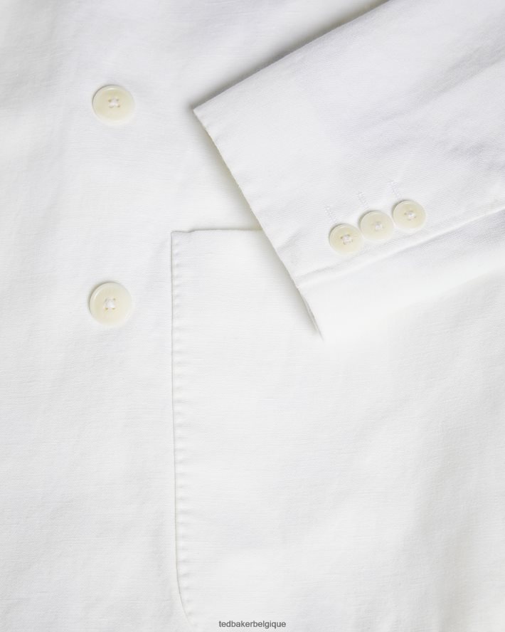 être Ted Baker Hommes blazer croisé ithon en ottoman blanc FR8J421398 vêtements