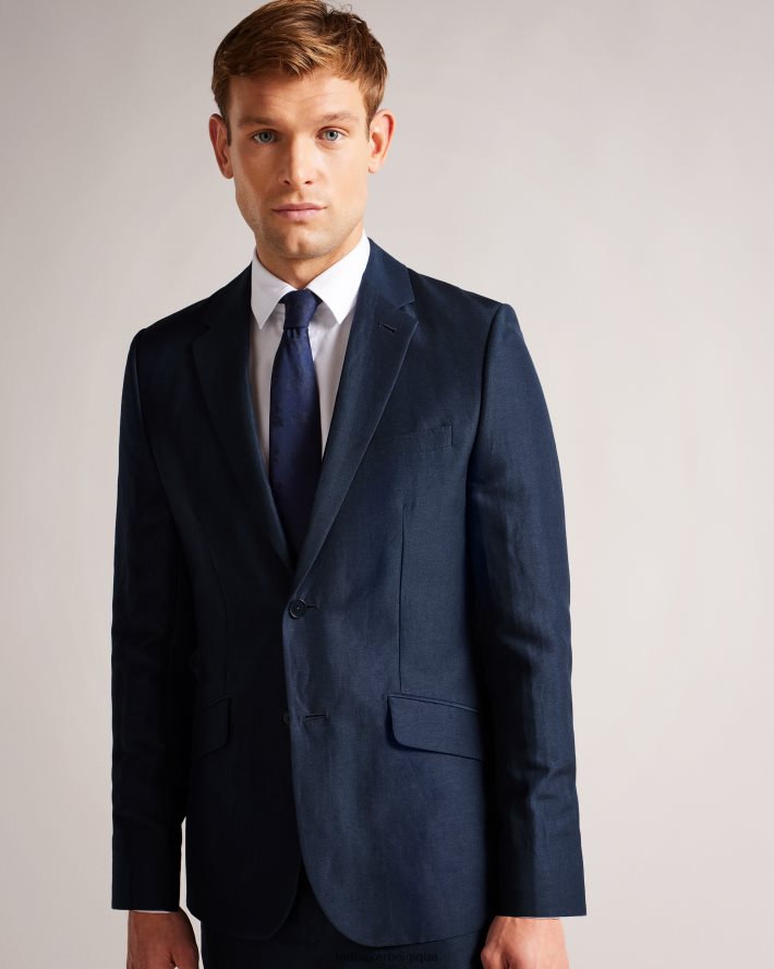 être Ted Baker Hommes blazer en laine et lin lancej marine FR8J421449 vêtements