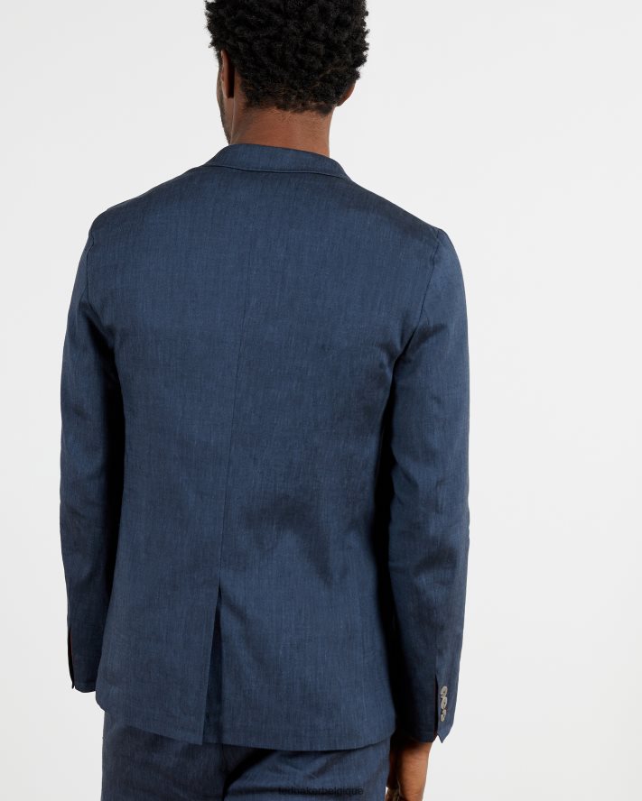 être Ted Baker Hommes blazer en mélange de lin yucca marine FR8J421639 vêtements