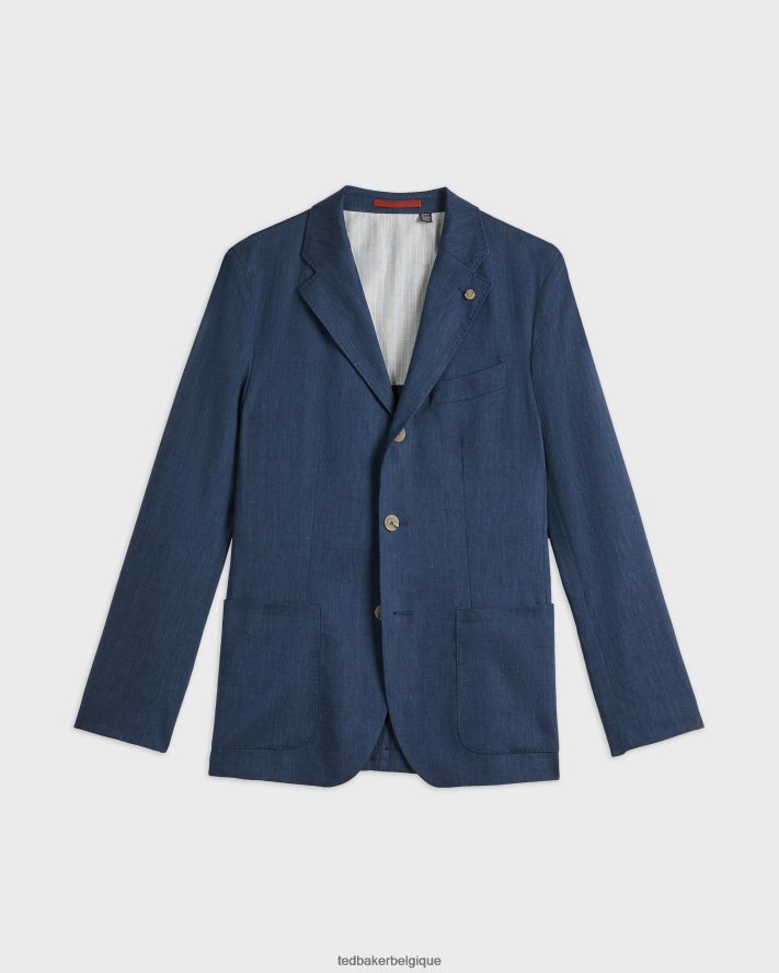 être Ted Baker Hommes blazer en mélange de lin yucca marine FR8J421639 vêtements