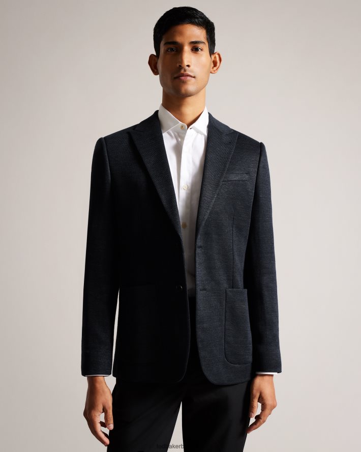 être Ted Baker Hommes keanuj blazer coupe slim en jersey noir FR8J421548 vêtements