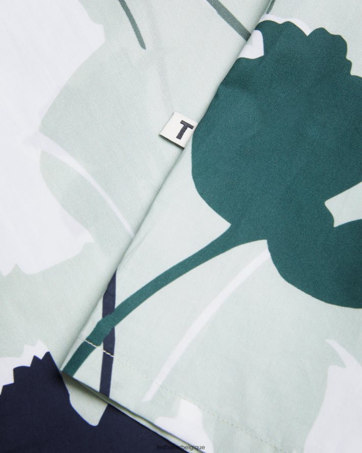 être Ted Baker Hommes Chemise à manches courtes à imprimé silhouette colorée Rossvil vert clair FR8J421472 vêtements