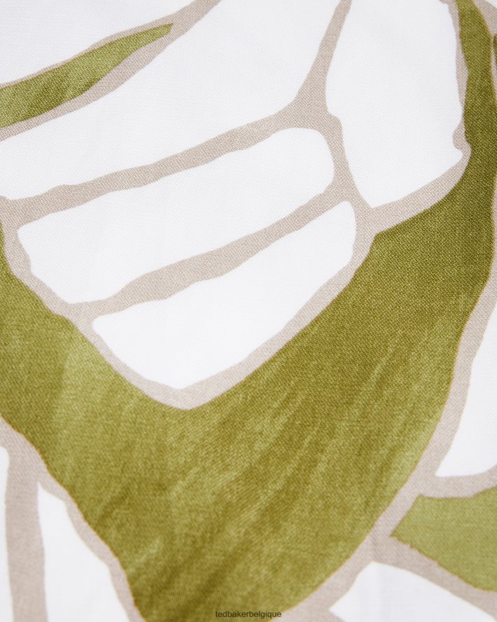 être Ted Baker Hommes Errew - Chemise à manches courtes et imprimé abstrait écru FR8J421549 vêtements