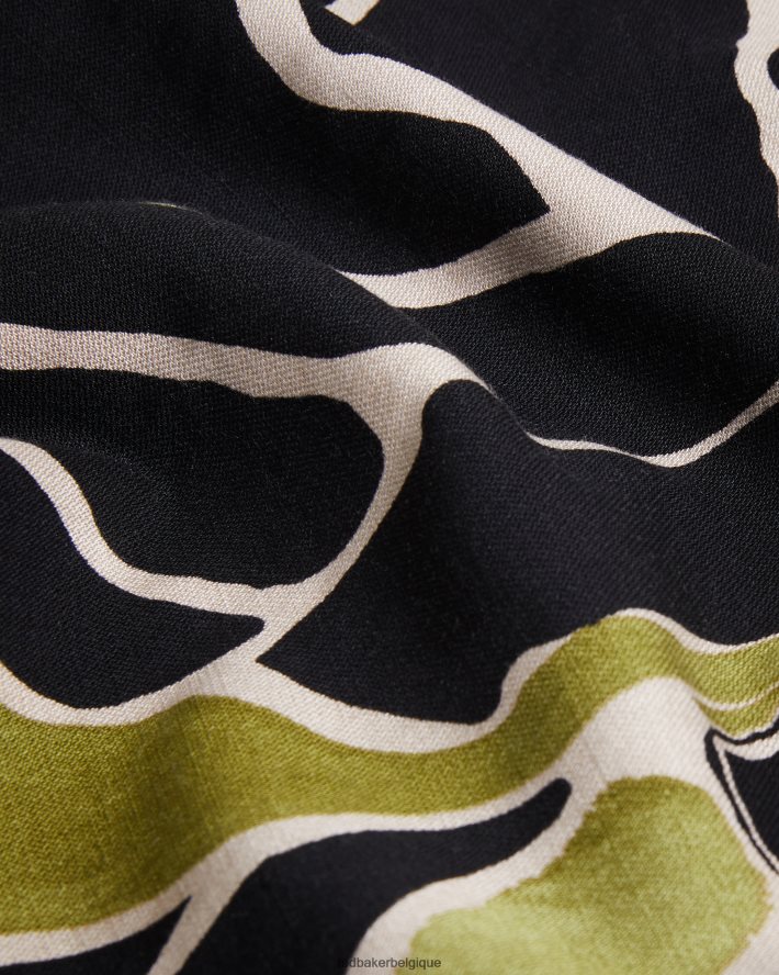 être Ted Baker Hommes Errew - Chemise à manches courtes et imprimé abstrait noir FR8J421587 vêtements