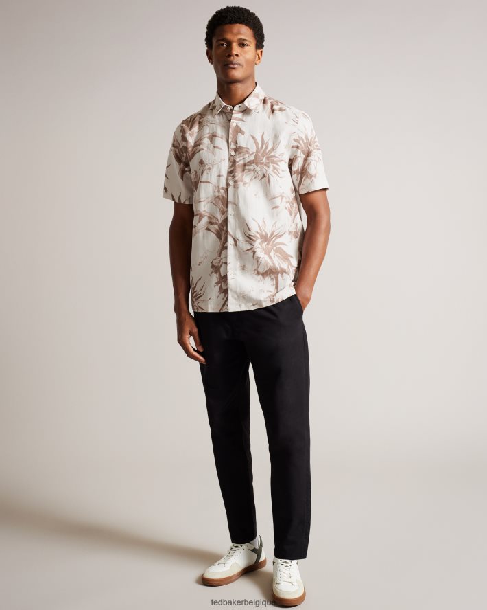 être Ted Baker Hommes belmar - chemise à manches courtes à imprimé botanique naturel FR8J421458 vêtements