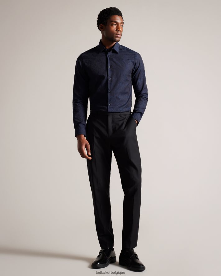 être Ted Baker Hommes chemise en jacquard à fleurs cortoss marine FR8J421399 vêtements