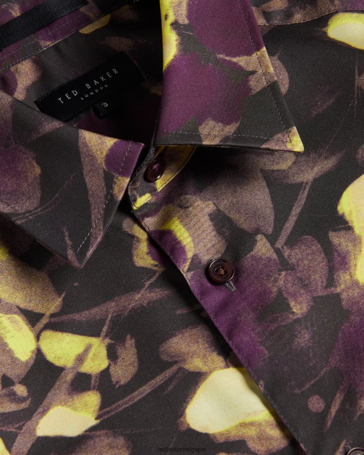 être Ted Baker Hommes chemise à manches longues à imprimé aquarelle multicolore FR8J421258 vêtements