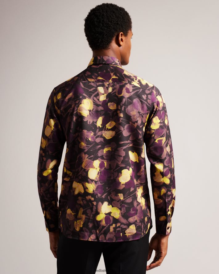 être Ted Baker Hommes chemise à manches longues à imprimé aquarelle multicolore FR8J421258 vêtements