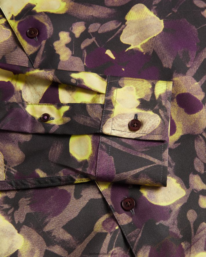 être Ted Baker Hommes chemise à manches longues à imprimé aquarelle multicolore FR8J421258 vêtements