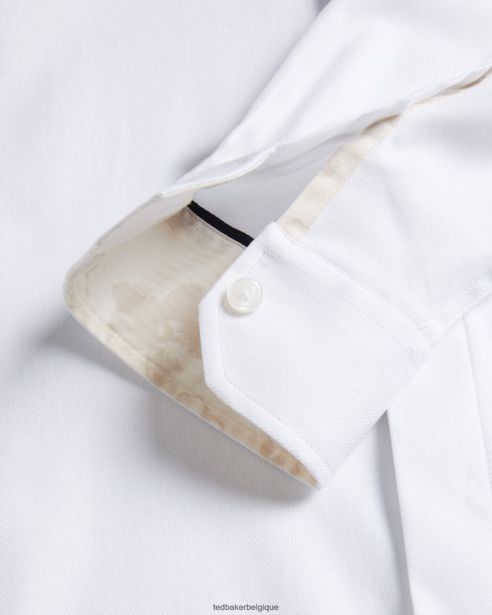 être Ted Baker Hommes chemise à manches longues witone blanc FR8J421237 vêtements