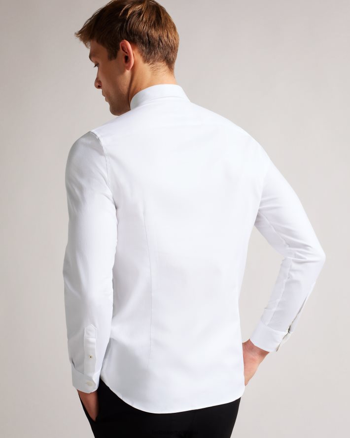 être Ted Baker Hommes chemise à manches longues witone blanc FR8J421237 vêtements