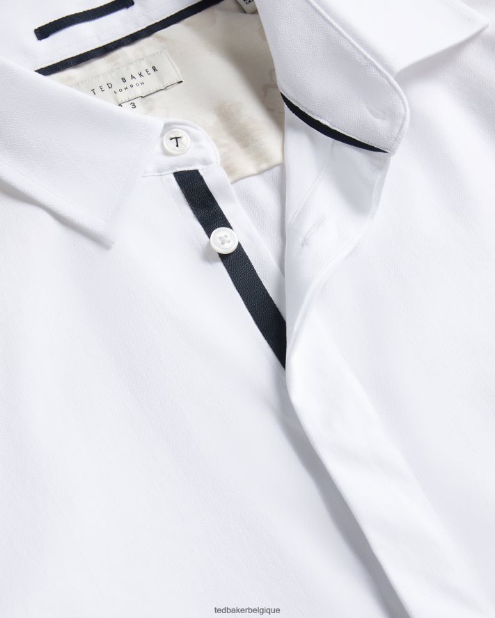 être Ted Baker Hommes chemise à manches longues witone blanc FR8J421237 vêtements