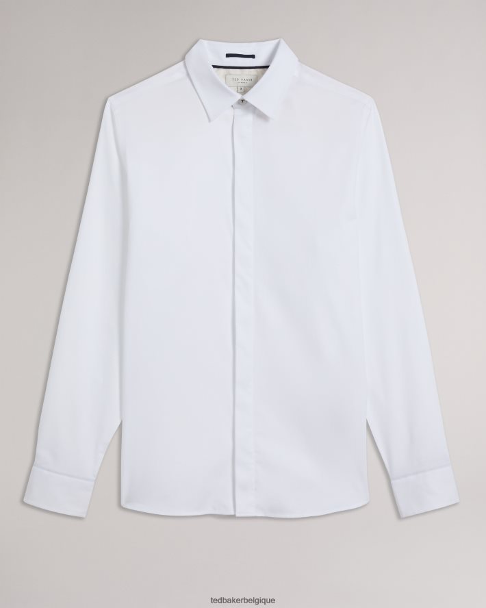 être Ted Baker Hommes chemise à manches longues witone blanc FR8J421237 vêtements