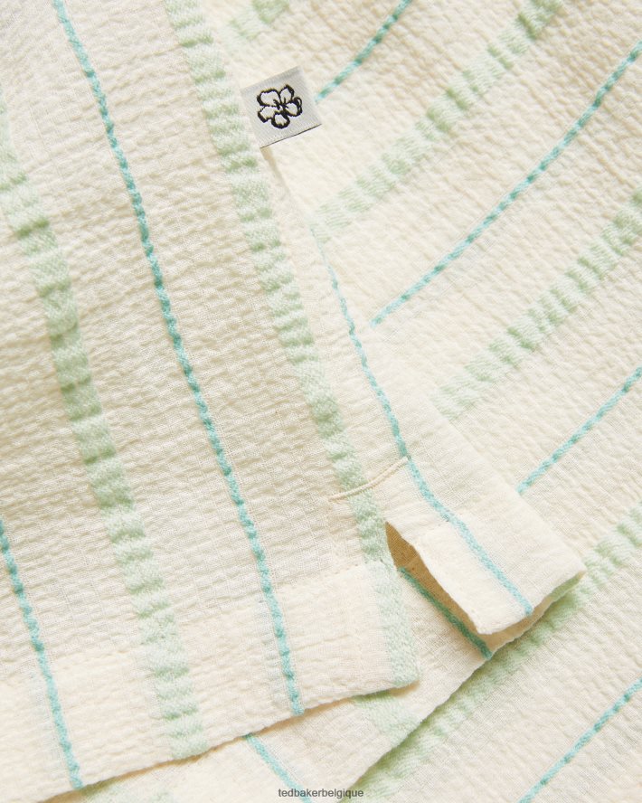 être Ted Baker Hommes chemise à rayures en seersucker hillma ss vert clair FR8J421325 vêtements