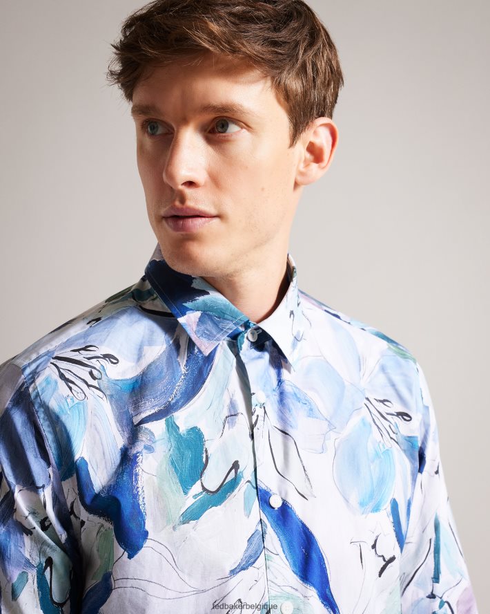 être Ted Baker Hommes clunie - chemise à imprimé floral peint multicolore FR8J421496 vêtements