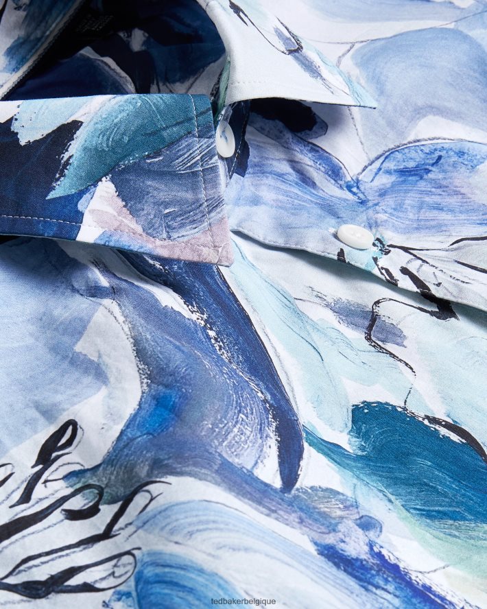 être Ted Baker Hommes clunie - chemise à imprimé floral peint multicolore FR8J421496 vêtements