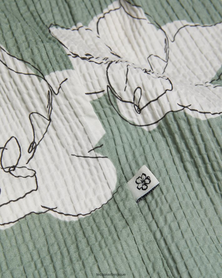 être Ted Baker Hommes coving - chemise à manches courtes à grand imprimé floral vert clair FR8J421375 vêtements